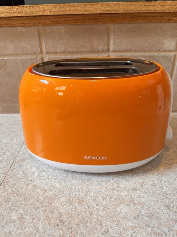 2 Slice Toaster Sencor Retro Stainless Steel Top Toaster Orange