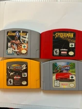 SpiderMan-Tony Hawks’ Pro Skater 2-Cruis’nUSA-NBA HangTime Nintendo 64Cartridges
