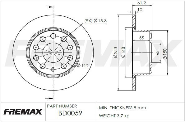 Bremsscheibe Fremax BD-0059 (1Satz-1Stk)-image