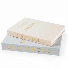 2 PCS LinenWrapped Neutral Accent Fake Book Hidden Storage Coffee Table Art