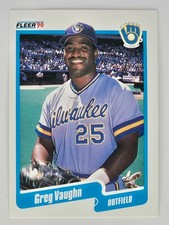 1990 Fleer Greg Vaughn Rookie Card Milwaukee Brewers #339. rookie card picture
