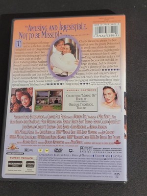 Four Weddings and a Funeral DVD Hugh Grant Andie MacDowell