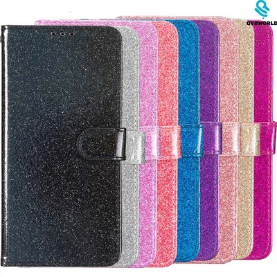 Solid Color Glitter Wallet Case Phone Case Cover for Google Pixel 10 9 8 7 6 8A - Image 1 of 4