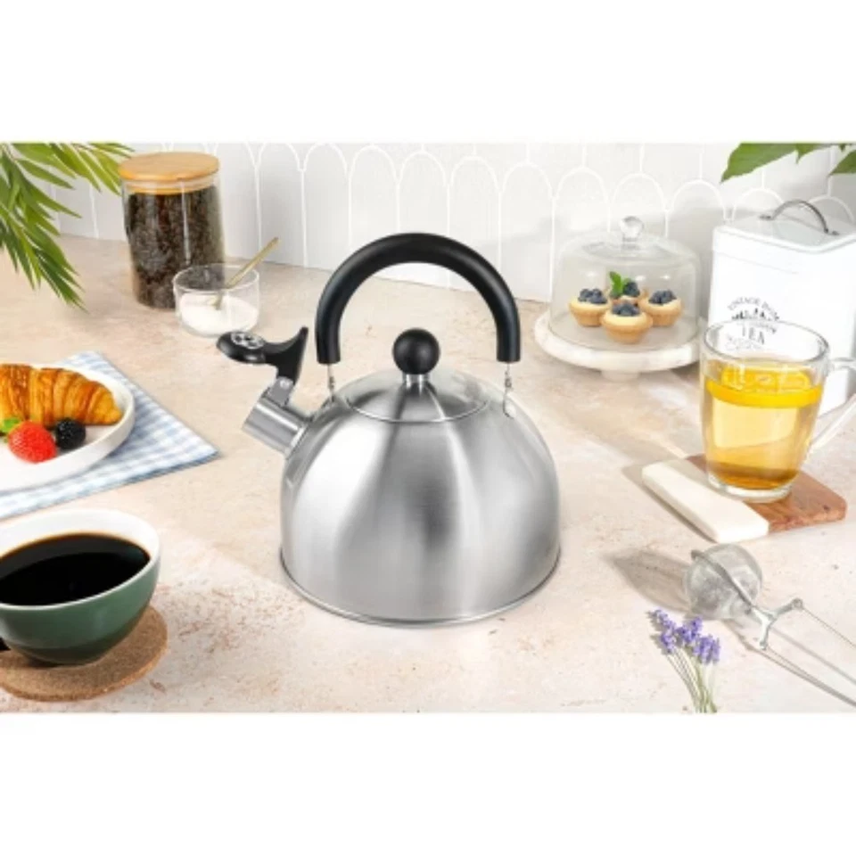 Aroma 1.5qt Stainless Steel Whistling Tea Kettle, Stovetop Use, Silver - Image 3 of 4