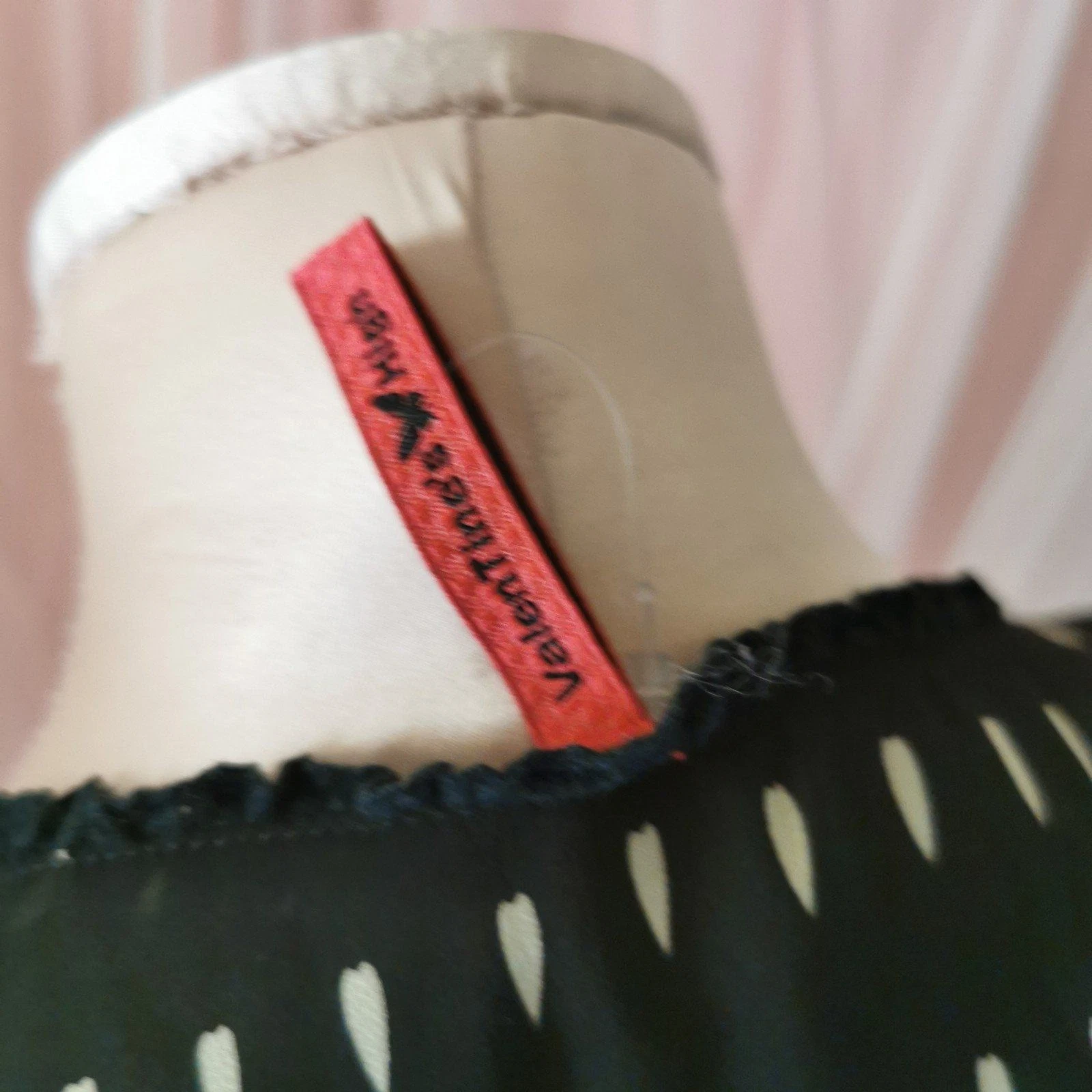 VALENTINO Abito chiffon cuore bianco nero civetta Gyaru Barbie Core Y2K Giappone Jfashion