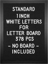 Felt Letter Board Letters Set - Pre-cut 378pcs Standard 1inch White Letters Only