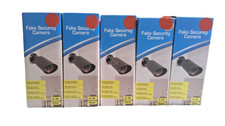 5 Pack Fake Security CCTV Camera Dummy Camera Black With Flashing Red LED Light