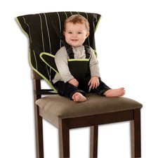 Portable Washable Travel Cloth Easy Seat High Chair, Black / Green Used 