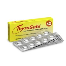 ThyroSafe 65mg Potassium Iodide Tablets 40 Pack Protects Thyroid Nuclear Radiati