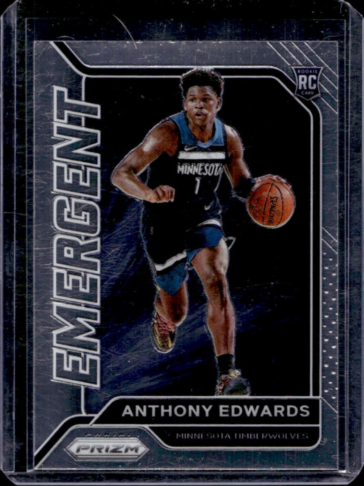 2020-21 Panini Prizm Anthony Edwards Emergent RC Rookie #3 Timberwolves