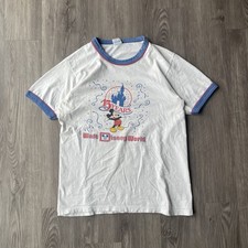 Vintage 1986 80s Walt Disney World 15 Years Anniversary Ringer T-Shirt Size XL