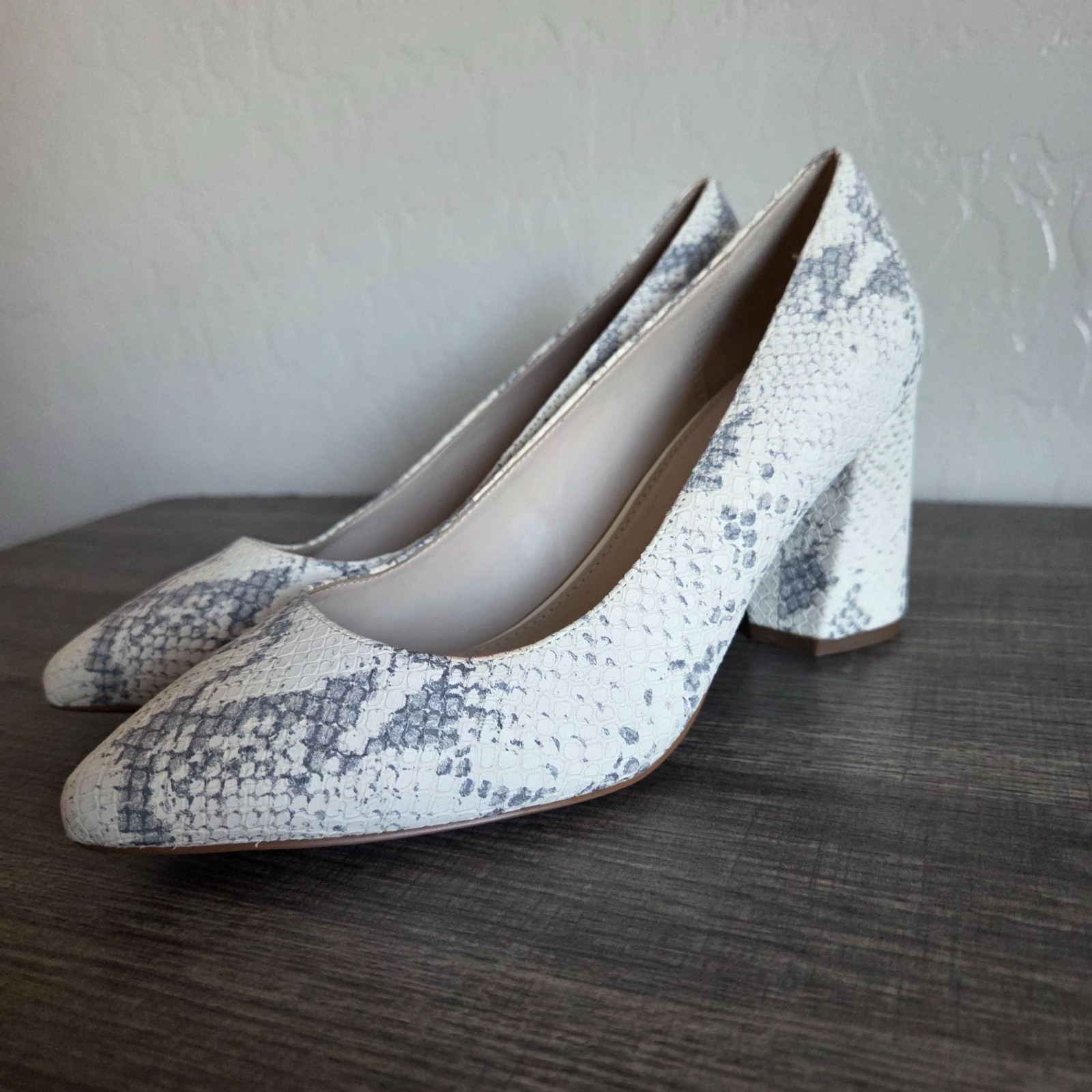 Cole Haan Karena Chalk Python Embossed Snakeskin … - image 10