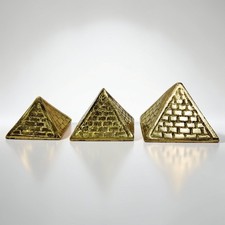 Lot 3 Pyramides Gigognes en Laiton vintage Égypte déco presse-papiers