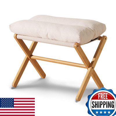 Baveke Bamboo Foldable Ottoman Foot Rest Stool - Up to 300 lbs Capacity