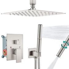 Ceiling Mount Shower Faucet Set,Shower System Rain Showerhead and Handheld Sp...