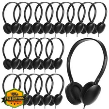 ZXQZYM 30 Pack Kids Classroom Headphones Bulk Black Earphones for School