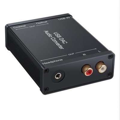 Black USB DAC Audio Converter With USB Data Cable For Windows XP/ For Mac OS - X
