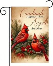 Winter Cardinal Garden Flag for outside Christmas Garden Flag 12X18 Double Sided