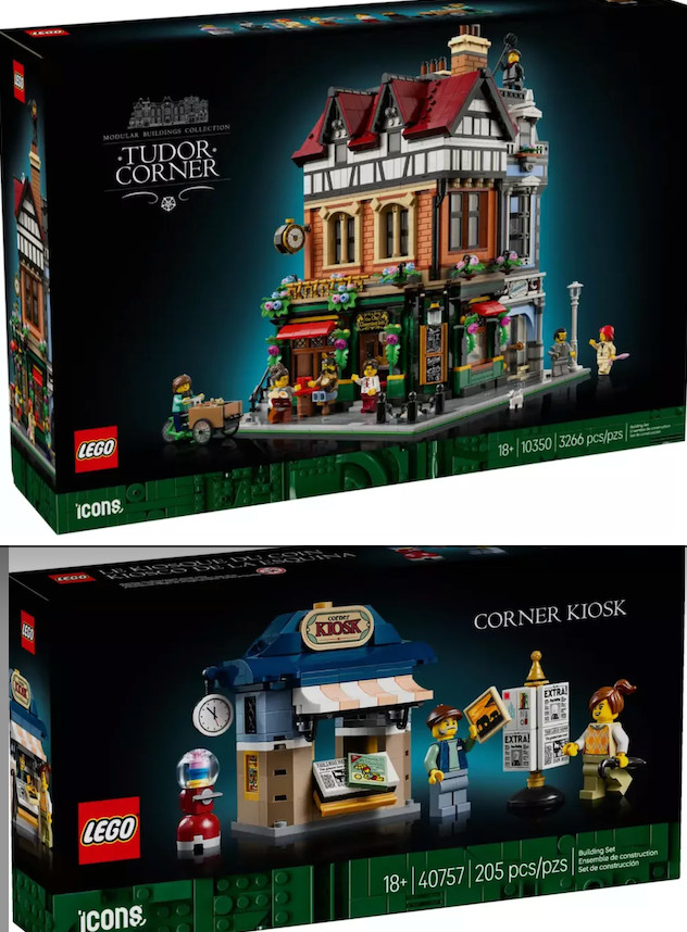 LEGO ICONS MODULAR 10350 et 40757 Maison Tudor avec Kiosque Neufs