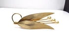 Vintage Gold Tone Pearl Brooch Pin Big Costume Jewelry