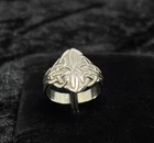 Vintage Chunky Silver Ring Size L.5 Celtic Knot Shield Welsh Wales 90s 3.5g