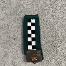 Vans Checkered Crew Socks Mens Womens 6.5-9 Dark Green White Athletic Casual