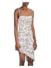 ET OCHS Womens Body Con Dress White Sleeveless Draped Top Asymmetrical Hem 6
