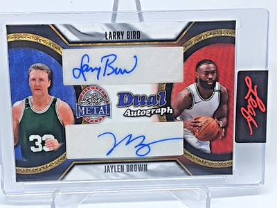 2026 Leaf President’s Day 1/1 Larry Bird Jaylen Brown Super Prismatic Dual Auto