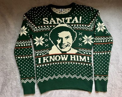 Elf Movie Sweater  Santa I Know Him  Ugly Christmas Sweater - Size S