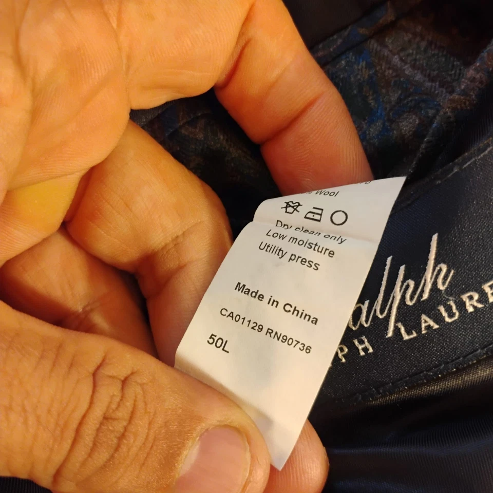 Blazer de lana Ralph Lauren etiqueta azul para hombre azul a cuadros dos botones abrigo deportivo 50L Foto 2 de 4