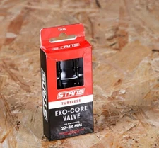 Stan's Tubeless Exo-Core race bike Valve Stems Alloy , 27 - 36 mm , Black , Pair