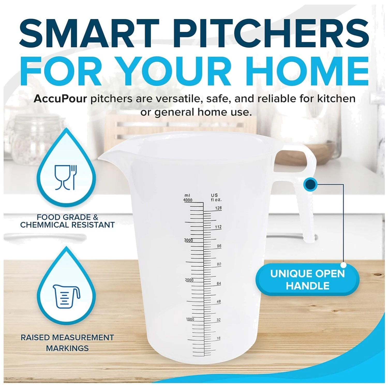 Versatile 2 Cup Measuring Pitcher - Ounce & mL Increments