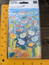 Funny Sticker World Felt Puffer Fish Seahorse Seastar Sheet Cute KAWAII New