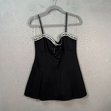 Windsor Womens Size XL Black Mini Dress With Lace Trim & Adjustable Straps
