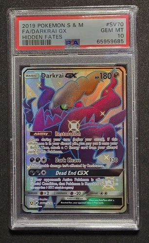 PSA 10 Darkrai GX SV70/SV94 Hidden Fates: Shiny Vault Holo