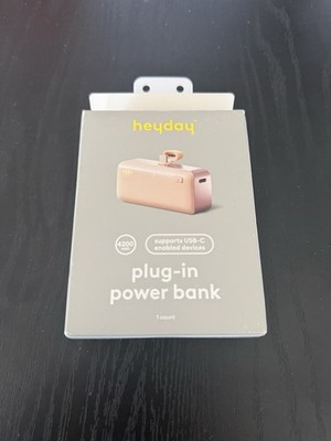4200mAh Plug In Power Bank with USB-C Connector- heyday Peach