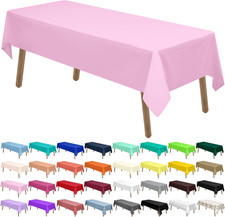 Pink Plastic Tablecloths 2 Pack Disposable Table Covers 54 x 108 Inch PEVA Vinyl