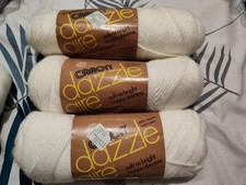 3 Skeins Each - Vintage Caron Yarn Dazzleaire 3 Oz 4 Ply 2601 White