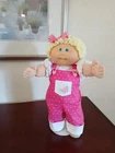 Vintage Cabbage Patch Kid Doll Lemon Blonde loops Blue Eyes KT Tag #1 HM