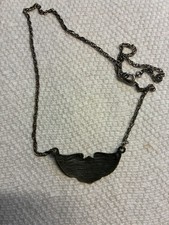 Vintage Womens Harley Davidson,Brass Winged Shield Necklace,18inch Chain