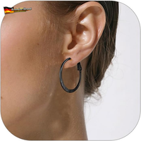 Prosteel Damen Flache Hoop Ohrringe 30Mm/40Mm/60Mm/80Mm Edelstahl/18K Vergoldet