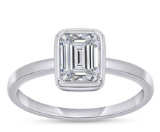 7.00Ct IGI Emerald Lab Grown Diamond Bezel Engagement Ring 950 Platinum