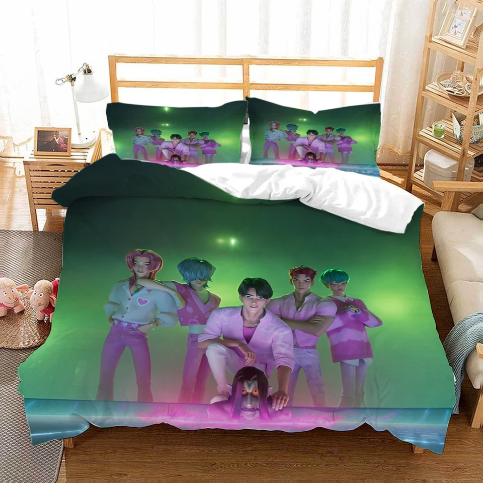 Demon Hunter Kids' Bedding Set Duvet Cover Pillowcase Single Double Gift - Image 4 of 4