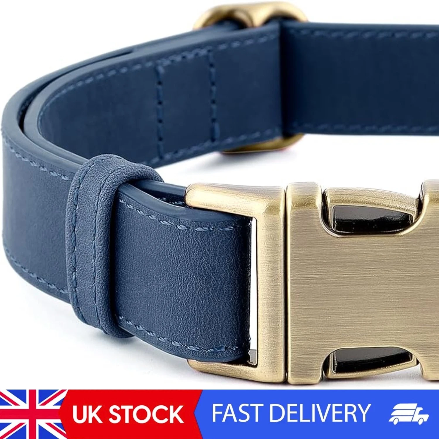 Genuine Leather Dog Collar – Adjustable Pet Collar With Quick Release Metal