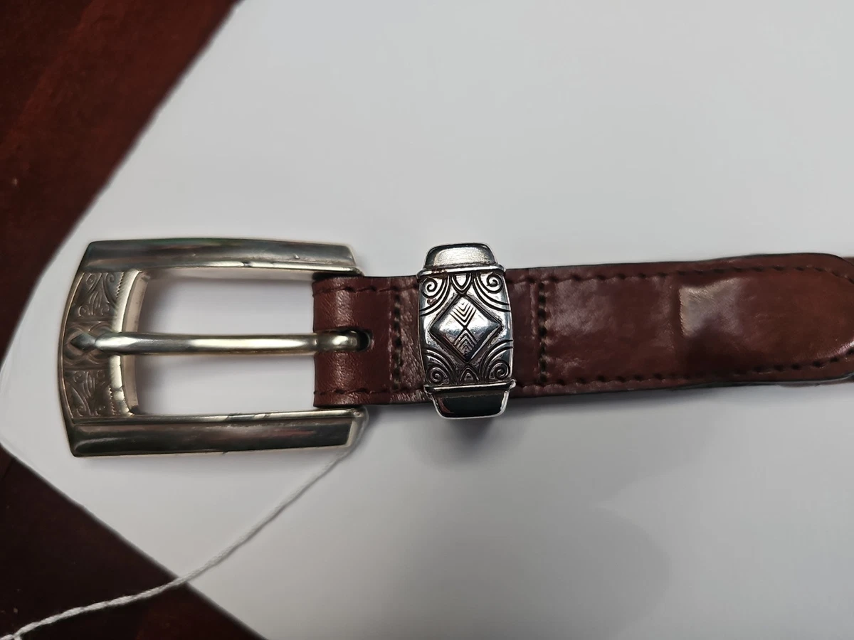SAM EDELMAN MUSTARD Croc-Embossed Leather Belt with Logo  Silver Buckle SIZE S Sam Edelman 30MM CASUAL LEATHER W/EDGE STITCH (WITH SILVER  main image 3