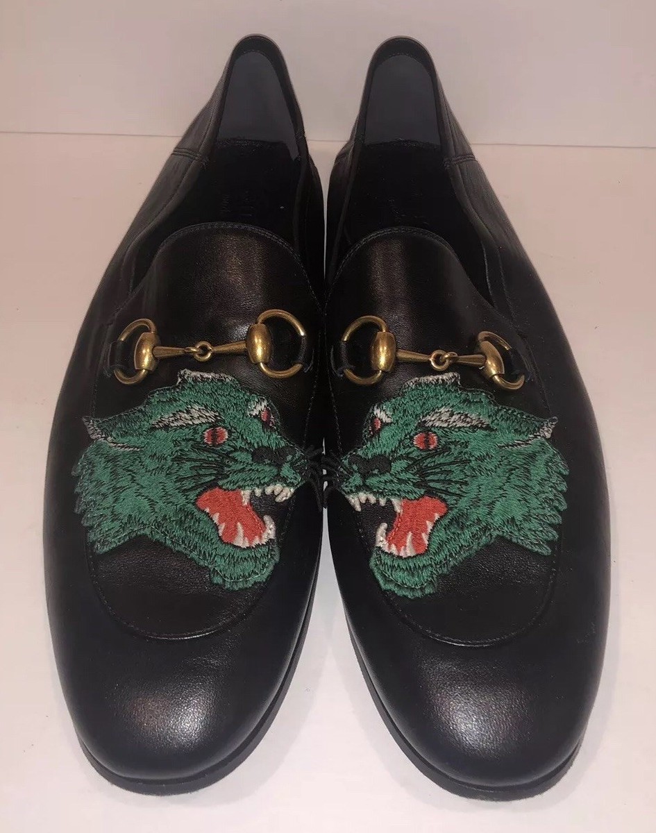 Gucci Men's Jaguar Leather Loafers Black/Green Size 8 | eBay Gucci Men's Jaguar Leather Loafers Black/Green Size 8 | eBay