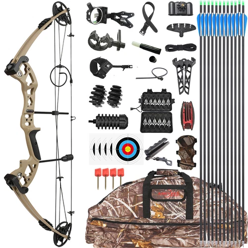 Adjustable 30-60lbs Compound Bow Set Archery Hunting Right Left Shooting Fishing - Picture 28 of 42