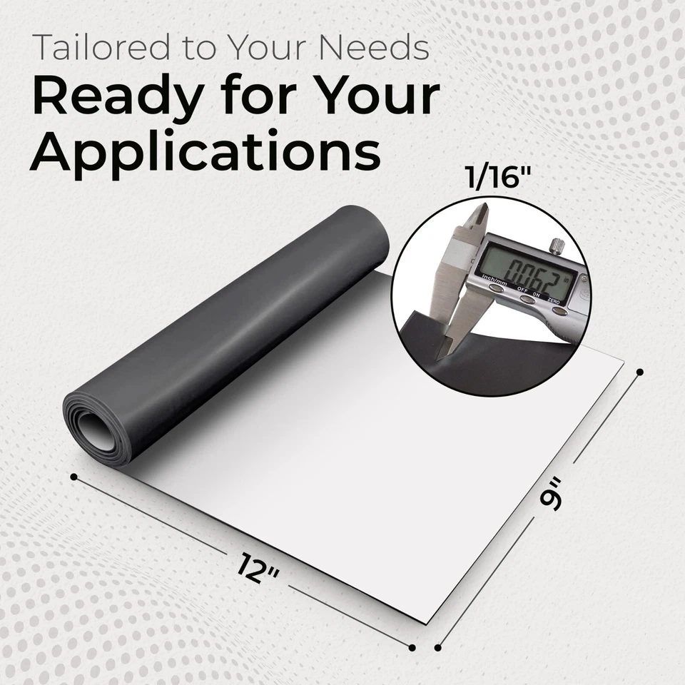 Hoja de goma de silicona negra 60A 1/16 x 9 x 12" material de junta con adhesivo PSA Foto 2 de 4