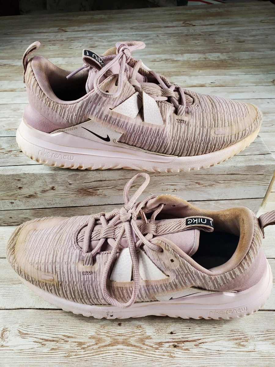 Nike Renew Run Womens Running Shoes Size 8.5 Pink Lace Up AJ5909 500