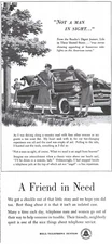 1955 Bell Telephone System AT&T Broken Down Helpful Neighbor Original Print Ad